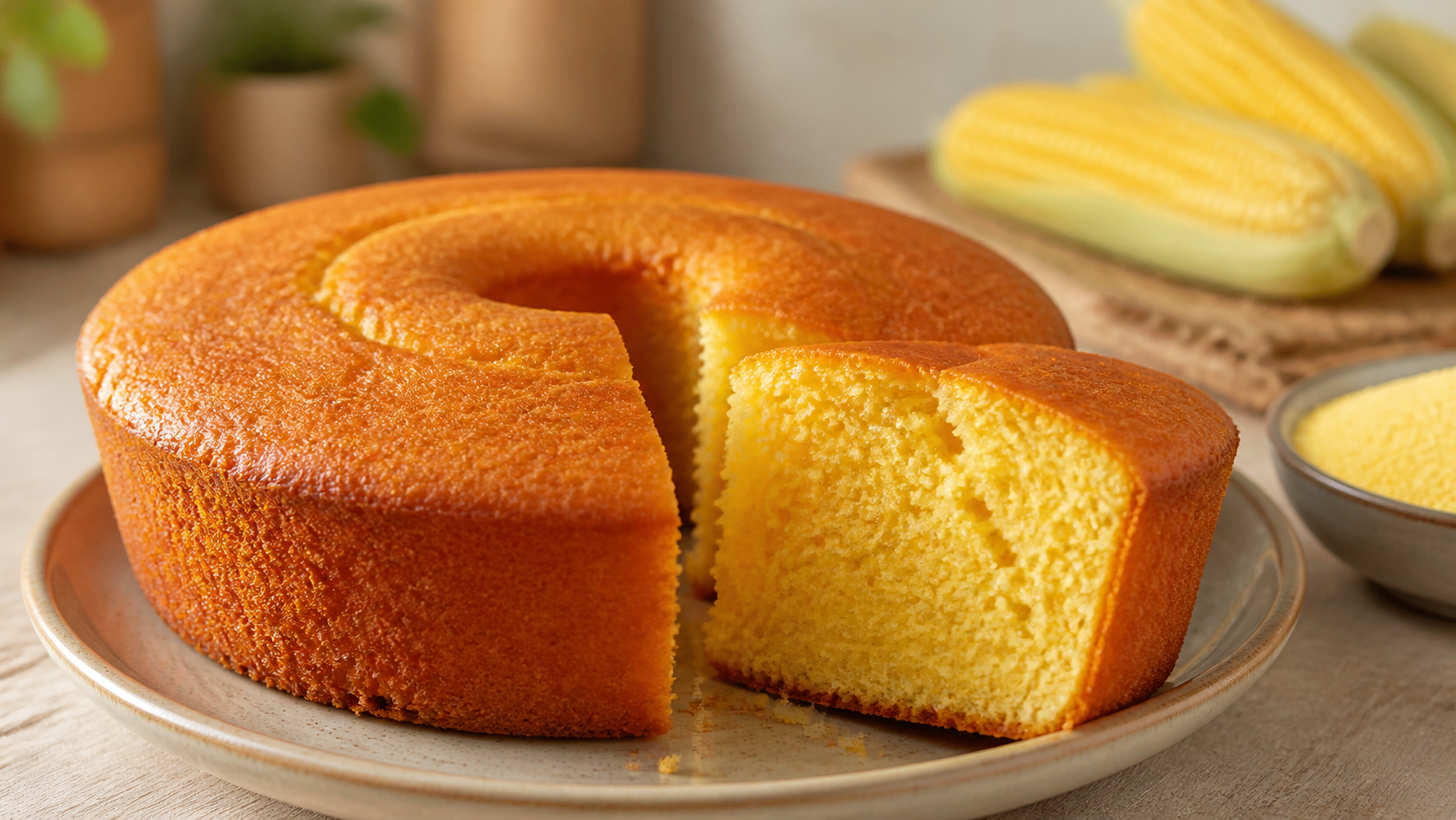 Bolo de fubá sem farinha de trigo